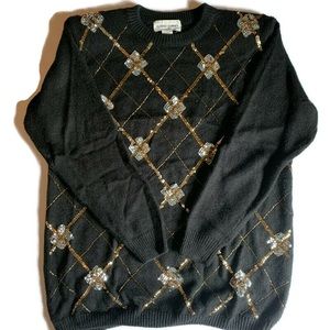 Vintage 80s Alfred Dunner sequined knit sweater